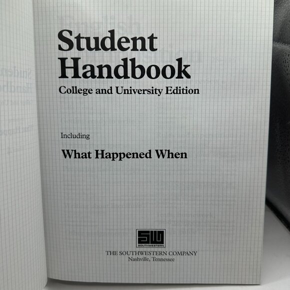 Student Handbook College & University Edition What Happened When Hardcover - Picture 3 of 4